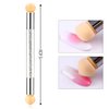 SILPECWEE 6Pcs Ombre Brush For Gel Nails Acrylic Nail Art Brush Fan Nail Brush Nail Gradient Pen Nail Sponges Pens Nail Art Tools For Salon&DIY