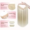 GOO GOO Wire Hair Extensions Human Hair, 17A/60A Ash Blonde mix Platinum Blonde Highlighted 14inch 75g, Invisible Wire Hair Extensions with Transparent, Seamless Fish Line Hairpiece