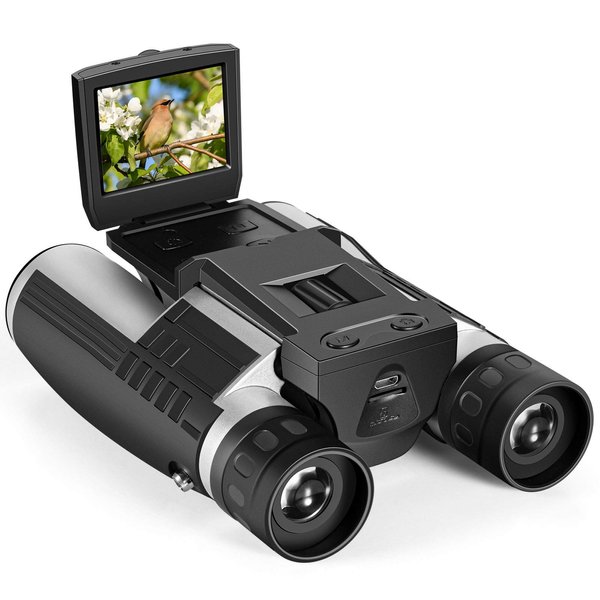 Camonity 5M 2" LCD 16GB Digital Binocular with Camera 12X Zoom Video Photo Recorder Camcorder for Bird Watching Football Game Concert