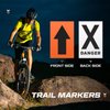 Yousoontic 100 Pcs High Visibility Arrow and Danger x Signs Outdoor Bulk Black Orange Racing Course Trail Markers Double Sided UV Printed Easy to Mount Sign for Camping Hiking Hunting Driving, 8" x 5"