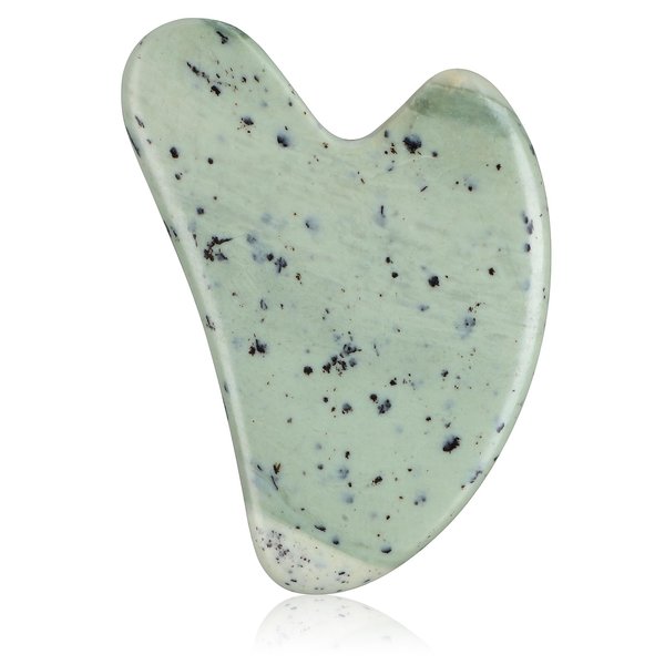 Gua Sha Facial Tools Guasha Tool Gua Sha Jade Stone for Face Skincare Facial Body Acupuncture Relieve Muscle Tensions Reduce Puffiness Festive Gifts (Yellow-green)