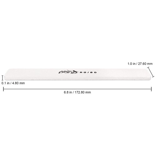 10pcs - PANA Jumbo Double-Sided Emery Nail File for Manicure, Pedicure, Natural, and Acrylic Nails - White (Grit 80/80)