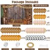 Jumpama Cowboy Birthday Party Decorations Western Birthday Party Supplies, 65Pcs Cowboy Balloons and 1Pcs Western Birthday Backdrop for Cowboy Rodeo Birthday Party Country Western Baby Shower