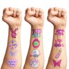 100PCS 2000s Y2K Temporary Tattoos Stickers Themed Pink Birthday Party Supplies Favors Decorations Throwback Early 00’s Tattoo Sticker Gifts For Teen Girls School Prizes Carnival