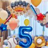 Baseball Balloons 5th Birthday Decorations for Boys, Baseball Party Decoration Baseball Sports Theme Party Supplies, 40 inch Foil Number Balloons Number 5 Balloon Blue Red White Sports Balloon Kits