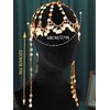 Aukmla Sequin Head Chain Gold 1920s Headpiece Cap Roaring 20s Festival Costume Headband Hair Chains for Women and Girls