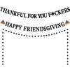 GEJ Happy Friendsgiving Banner, Thankful for You Banner, Black Friendsgiving Decorations, Thanksgiving Decorations Banner, Friendsgiving Party Decorations for Thanksgiving Party Home Mantel Fireplace