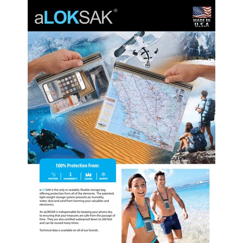 LOKSAK - aLOKSAK Waterproof Cellphone Dry Bags - Airtight Underwater Phone Pouch - Touch Screen Compatible - Diving Certified - 2 Pack- 6in x 9in