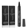 Generic Eyebrow Pen,4-Tip Magic Eyebrow Pencil, Upgraded 5ML Capacity,3D Waterproof Microblading Eyebrow Pencil (2PCS) (BLACK)