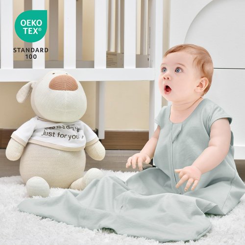 david's kids 3 Pack 100% Cotton Baby Sleep Sack 6-12 Months, Soft Baby Wearable Blankets with 2-Way Zipper, Comfy Sleeping Bags for Infant Newborn Boys Girls Neutral, Medium Size, White & Grey & Pink