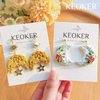 Keoker Flower Clay Cutter- Spring Polymer Clay Cutters, Polymer Clay Flower Cutters, 10 Shapes Floral Clay Earrings Cutters, Boho Clay Cutters for Polymer Clay Jewelry (A)