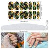 12 Sheets Sunflower Nail Art Stickers Floral Flower Nail Art Stickers Sunflower Self-Adhesive Nail Decals Nail Art Supplies Summer Nails Design with Nail File for Women DIY Nail Decoration