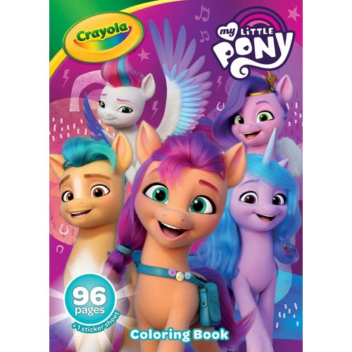 Crayola My Little Pony Coloring Book with Stickers, Gift for Girls and Boys, 96 Pages, Ages 3, 4, 5, 6