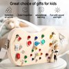 Wooden autistic sensory toy, shoulder bag style LED switch board for toddlers, suitable for children 3-6 years old to develop fine motor skills