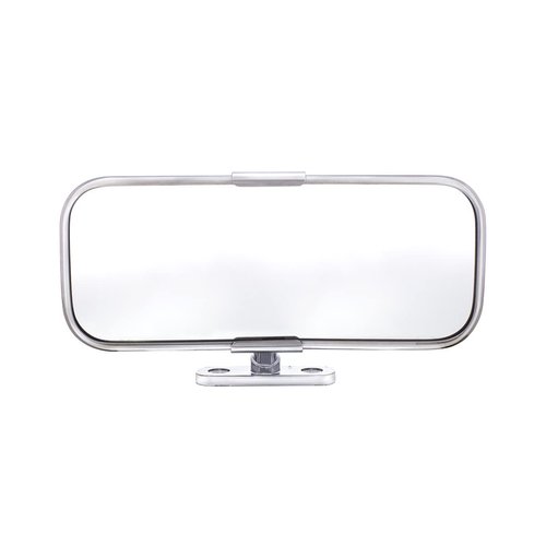 United Pacific M1003 Polished Stainless-Steel Cobra Style Interior Rearview Mirror, Chrome Plated Mirror Arms – One Mirror