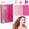 Expressions 18pc Flexible Curling Rods Pink Hair Curlers for Women In Assorted Sizes - Curly Hair Products For Spiral Curls & Waves| Classic Hair Roller Set, Volumizing Heatless Curler Value Pack