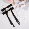 Parcce 4 PCS Tassel Ribbon Bowknot Hair Clips With Long Tail for Women Girl Teens Kids, Solid Holder Fashion Bow Bowknot Hair Accessories Headwear Barrettes Claw(Black&White)