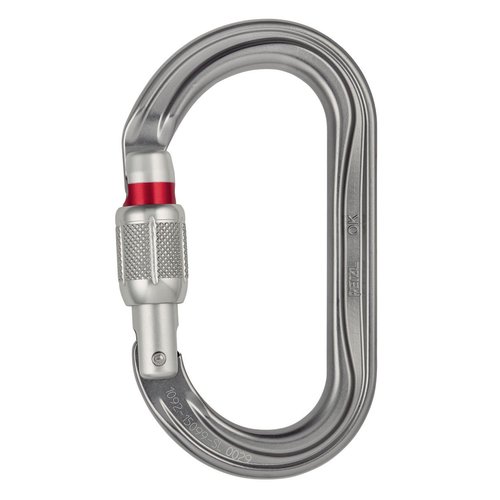 Petzl OK Carabiner - Oval Carabiner for Use with Pulleys and Ascenders for Climbing and Glacier Travel - Screw-Lock