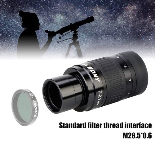 SVBONY SV135 Zoom Eyepiece, Zoom 7 to 21mm 1.25 Inch Telescope Eyepiece, 6 Element 4 Group Telescope Accessories for Astronomic Telescopes Visual