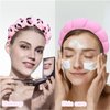 Wecoe 2pcs Skincare Headband For Washing Face Spa Makeup Face Wash Headband Cute Pink Black Cheetah Leopard Printed Puffy Sponge Bubble Headband Hair Accessories For Women Girls Kids Teens Gifts