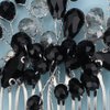 Denifery Black Teardrop Hair Comb Vintage Rhinestone Crystal Headpiece Bridal Side Combs Wedding Hair Accessories for Women and Girls