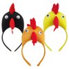 Chicken Headband 3pcs Rooster Hair Hoop Headwear Plush Animal Headbands Ear Horn Hair Hoop Chicken Beak Costume Hair Band Easter Dress-Up Party Supplies
