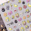 New Cartoon Anime Nail Art Sticker Decals Children Princess Anime Moon Hare Nail Art Sticker 5D Embossed(2 Sheets) + 3D Diamond Nail Art Accessories for Nail Art Decoration(4 Pcs)