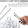 DUGATO Ice tongs, 2pcs Small Tongs 6.3 inch Stainless Steel with Sharp Teeth Make Grabbing Ice Easy, for Ice Bucket Ice Sugar Cubes Coffee Bar Food Serving