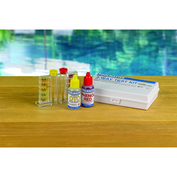 Poolmaster 22240 3-Way Swimming Pool or Spa Water Test Kit with Case, Small, Multi