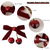 4 Pcs Cherry Bow Hair Clip Red Hair Accessories for Women,Velvet Alligator Cherry Hairpins Ponytail Hair Barrettes for Winter Daily Christmas Hair Decoration (red)