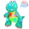 Houwsbaby 13'' LED Glowing Dinosaur T-Rex Light Up Stuffed Animal Night Light Plush Toy Hugging Soft Kawaii Gifts for Kids Boys Girls Decoration Holiday Birthday Present, Green