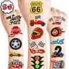 100 PCS Two Fast Race Car Temporary Tattoos Stickers Theme 2nd Birthday Party Decorations Favors Supplies Decor 2 Fast Racing Checkered Tattoo Sticker Gifts For Boys Girls School Prizes Carnival
