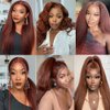 Auburn Bundles Human Hair Color 33 Bundles Human Hair Reddish Brown Yaki Straight Bundles Copper Red Human Hair Bundles Double Weft Silky and Soft for Black Women 18 18 18 Inch