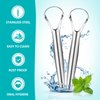 EZ COZY 2 Pack Tongue Scraper, Reduce Bad Breath, Stainless Steel Tongue Scraper for Adults, Metal Tongue Cleaner for Oral Care and Fresher Breath, Easy to Use Tongue Scraper with Case