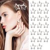 star hair clips, hair snap clips, hair barrettes, barrettes for women, Accessories Non Slip Star Clips for Girls, Y2K Silver Metal Hair Clips, 20 PCS 1.22"