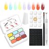AOBOO Gentle Color Gradient Painting Gel 9 Colors Ombre Gel Paired With 100PCS Nail Sponges & Grabbing Pen, Soft And Easy To Shoot, Even Beginners DIY Nail Can Handle Ombre Gel Nail Polish Ombre (5)