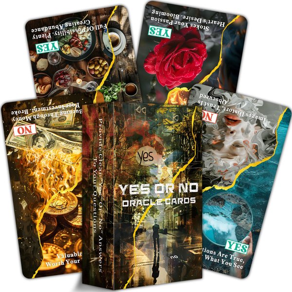 DPEHAKMK Yes or No Oracle Cards, Clarifying Life Situations Oracle Deck,Oracle Cards for Beginners, Simplify Your Decisions Instantly