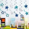 YEOCU 64pcs Hanging Swirls Party Decorations - Ceiling Foil Swirls Decorations Hanging Party Streamers for Birthday, Ceiling Hanging Decor Party Supplies for Boys Girls Kids (Blue)