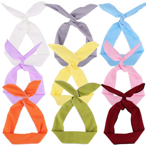 Wire Headband, 9 Pcs Wire Headbands for Women Cute Tie Headband for Girls Wired Bow Headbands Twist Wire Headband Head Bands Hair Band for Women's Hair Twist Hair Accessories for Women Girls