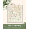 AUSVKAI Canvas Tote Bag Aesthetic for Women, Cute Trendy Wildflowers Reusable Cloth Cotton Bags with Handle for Grocery School Shopping Beach