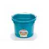 Little Giant® Flat Back Plastic Animal Feed Bucket | Animal Feed Bucket with Metal Handle | Horse Feed & Water Bucket | 8 Quarts | Teal