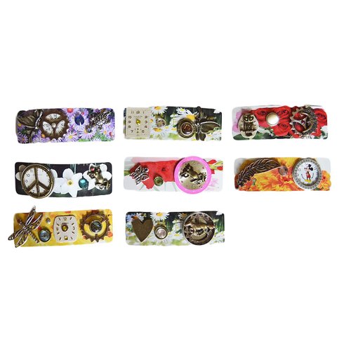 Colorful hair barrettes jewelry handcrafted floral unique art