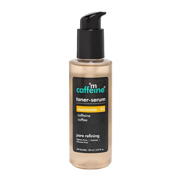 mCaffeine Toner Serum Niacinamide Serum 5 Percent - Pore Tightening, Blemish Reducing, 24 Hour Hydration - Lightweight and Non-Greasy - 5.07 oz