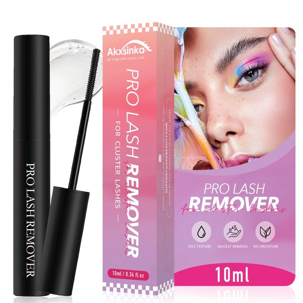 AKXSINKA 10ML Lash Cluster Remover, Lash Remover for Lash Extensions, Bond and Seal Lash Glue Remover for DIY Eyelash Extensions at home, Easy Removal Gentle lash Remover For Cluster Lashes