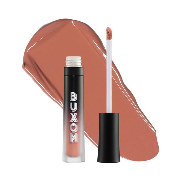 Buxom Full-On Plumping Liquid Lipstick Matte, Plumping Lip Color with Vitamin E, Hyaluronic Acid & Plumping Peptide Complex, Hydrates & Smooths Lip Lines, Transfer-Proof, Cruelty-Free (Barely There)