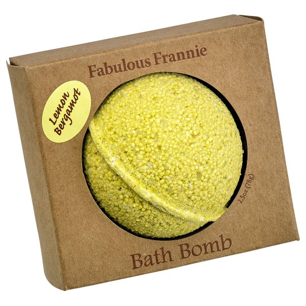 Fabulous Frannie Lemon Bergamot Natural, Handmade Bath Bomb Set, Rich in Essential Oil, Mineral Salt, Coconut Oil, Witch Hazel, Fizzies to Moisturize Skin 2.5oz (Pack of 1)