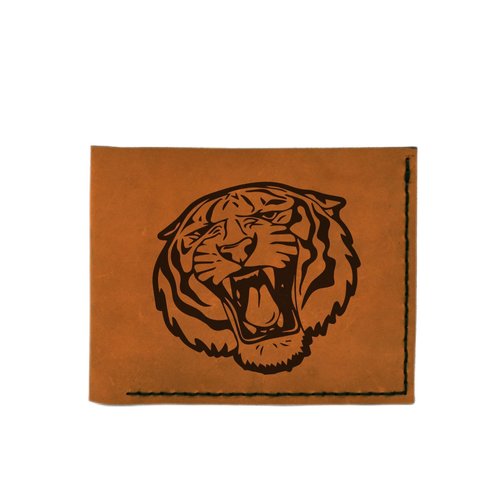 VietsWay Men's Tribal Tiger Abstract -2 Handmade Genuine Leather Trifold Wallet MHLT_05