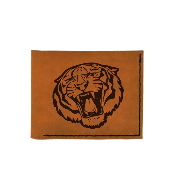 VietsWay Men's Tribal Tiger Abstract -2 Handmade Genuine Leather Trifold Wallet MHLT_05