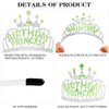 AHONEY Birthday Princess Crown Tiara for Girls Women, Birthday Girl Headband, Happy Princess Birthday Party Decorations Gifts (Green)