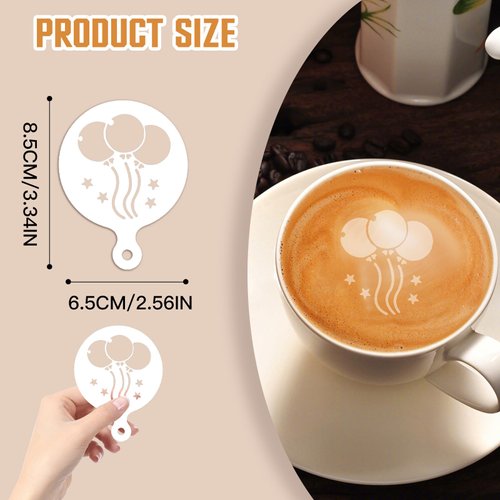 20 Pieces Cookie Stencils Plastics Coffee Stencils Latte Art Reusable Cake Stencil Templates, DIY Cookie Stencil Painting Molds for Cookies Baking Dessert Cappuccino